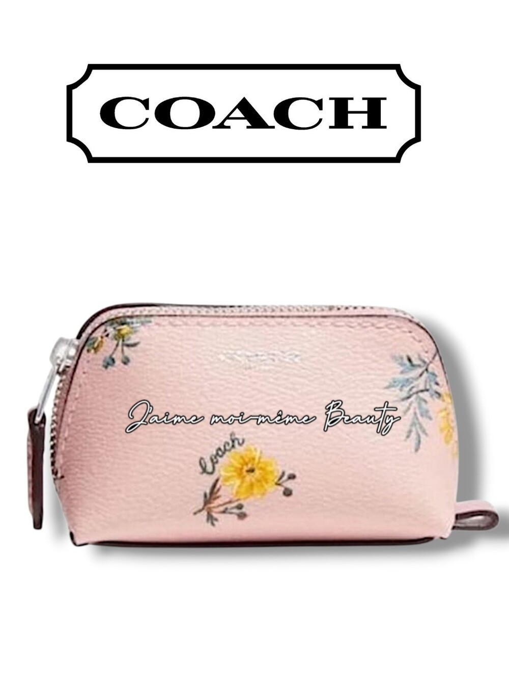 Coach Blush Pink Floral Print Lipstick Case/ Coin Purse - NEW WITH TAGS